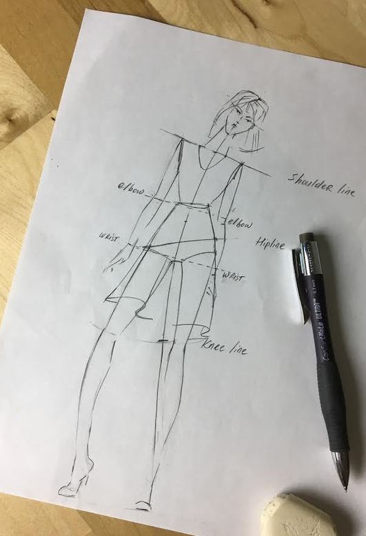 Fashion design sketch template